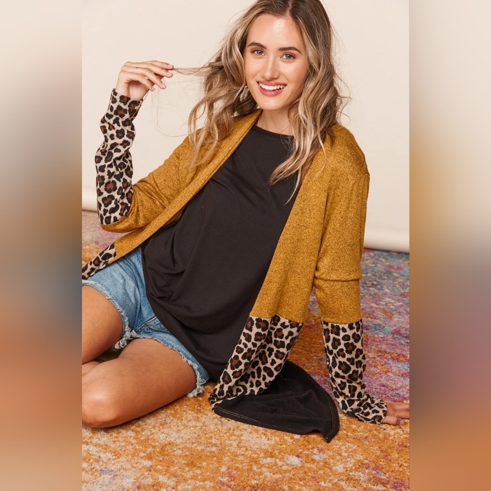 Animal Print colorblock Kimona